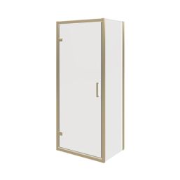 Essentials Semi-Framed Shower Enclosure Side Panel Brushed Brass 800mm