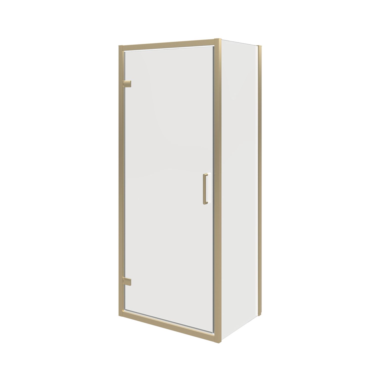 Essentials Semi-Framed Shower Enclosure Side Panel Brushed Brass 800mm (333AA)