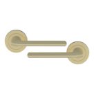 Cooke & Lewis Izenah Lever on Rose Door Handles Pair Brushed Brass
