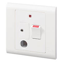 MK Essentials 13A Switched Fused Spur & Flex Outlet with Neon White