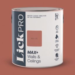 LickPro Max+ 2.5Ltr Red 01 Matt Emulsion  Paint