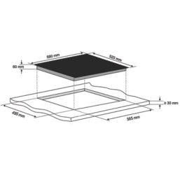 Cooke & Lewis  Integrated Fan Oven & Ceramic Hob Black