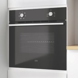 Cooke & Lewis  Integrated Fan Oven & Ceramic Hob Black