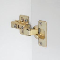 Eclipse 3D Adjustable Soft Close Steel 105° Inset Brushed Brass Cabinet Hinges 62mm 2 Pack