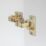 Eclipse 3D Adjustable Soft Close Steel 105° Inset Brushed Brass Cabinet Hinges 62mm 2 Pack