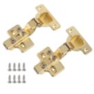 Eclipse 3D Adjustable Soft Close Steel 105° Inset Brushed Brass Cabinet Hinges 62mm 2 Pack