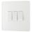 British General Evolve 20A 16AX 3-Gang 2-Way Light Switch  Pearlescent White with White Inserts