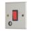 Contactum iConic 32A 1-Gang DP Control Switch & Flex Outlet Brushed Steel  with Black Inserts