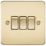 Knightsbridge  10AX 3-Gang 2-Way Light Switch  Brushed Brass