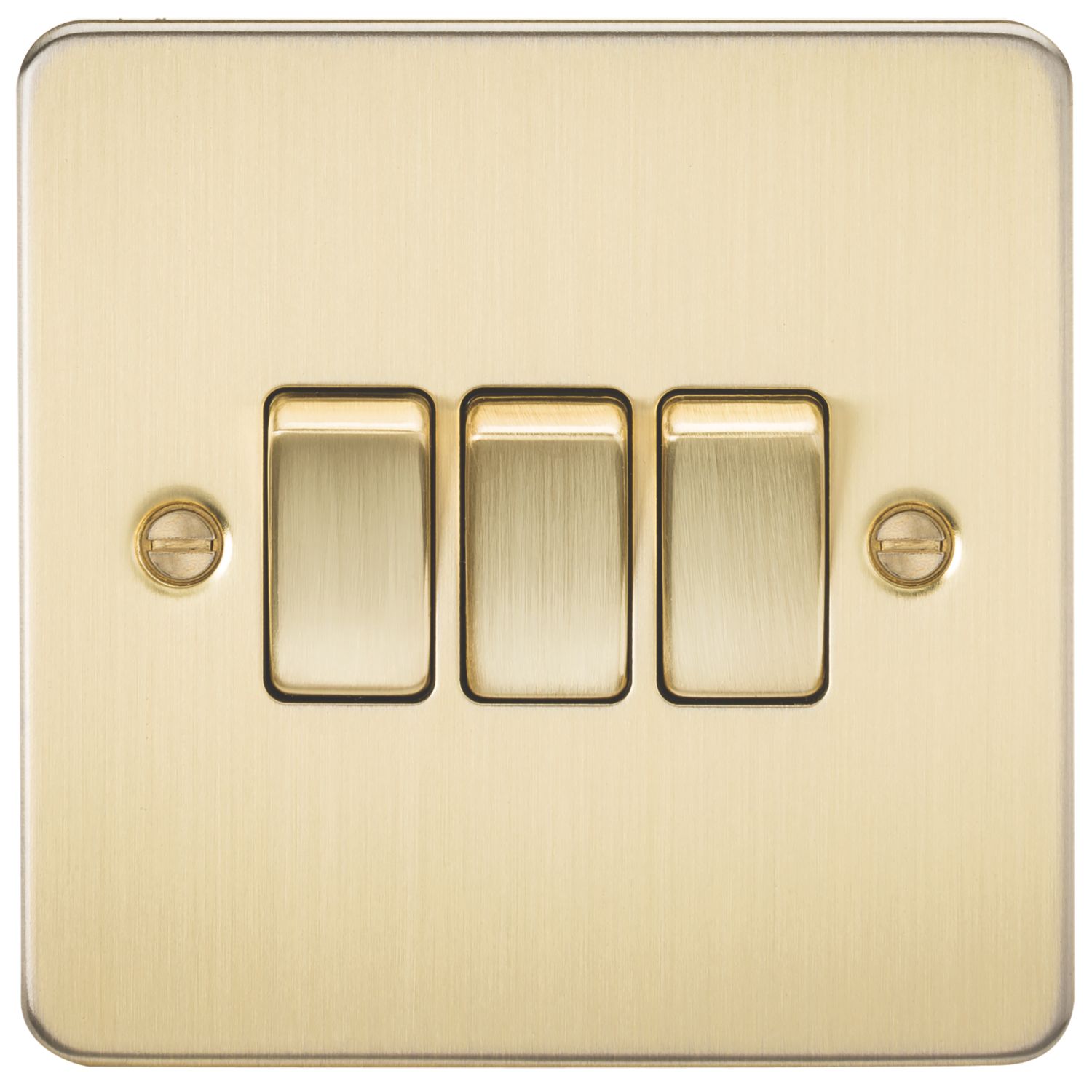 Knightsbridge 10AX 3-Gang 2-Way Light Switch Brushed Brass (333TX)