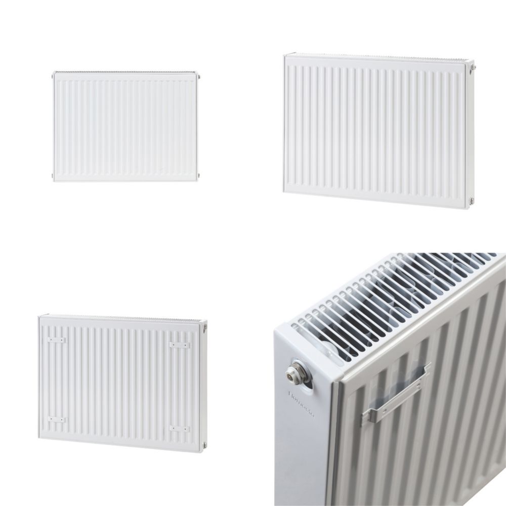 Flomasta Type 22 Double-Panel Double Convector Radiator 600mm x 800mm White  4666BTU - Screwfix