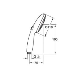 Grohe Vitalio Start 110 Low Pressure Hand Shower Matt Black 110mm x 215mm