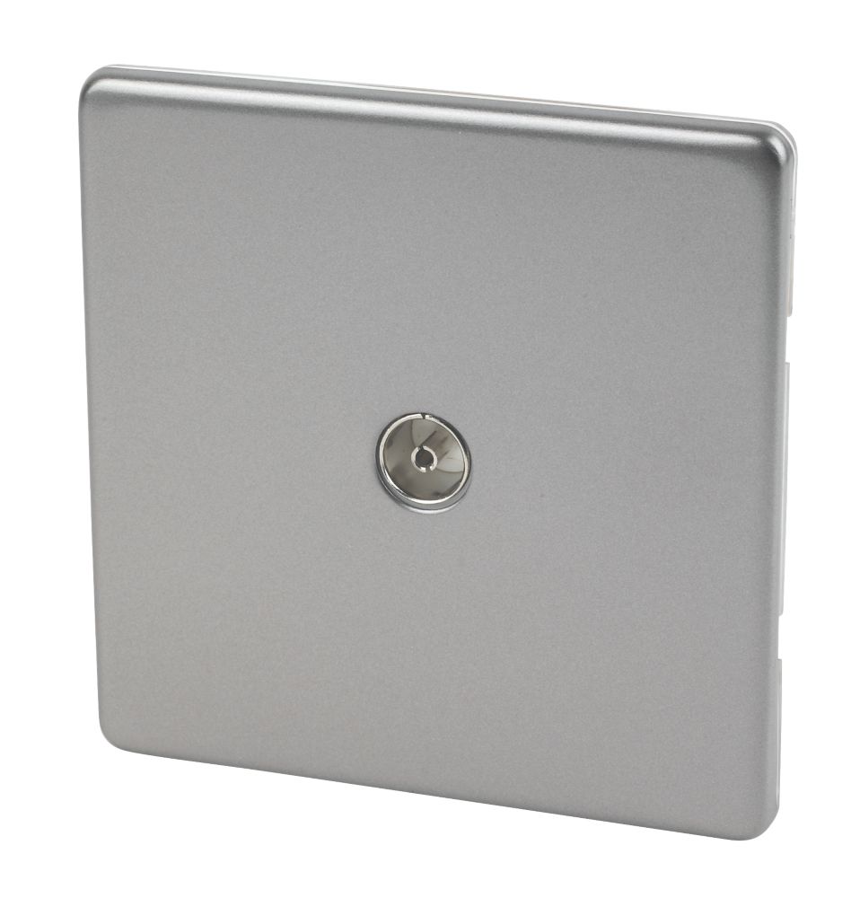 Varilight  1-Gang Coaxial TV Socket Slate Grey