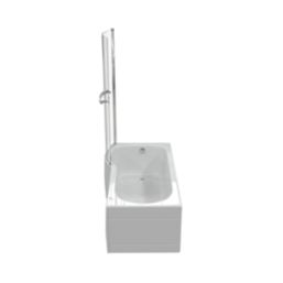 Essentials Acrylic P-Shape Shower Bath Left-Hand