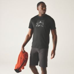 Regatta Fingal Short Sleeve T-Shirt Black X Large 47.2" Chest