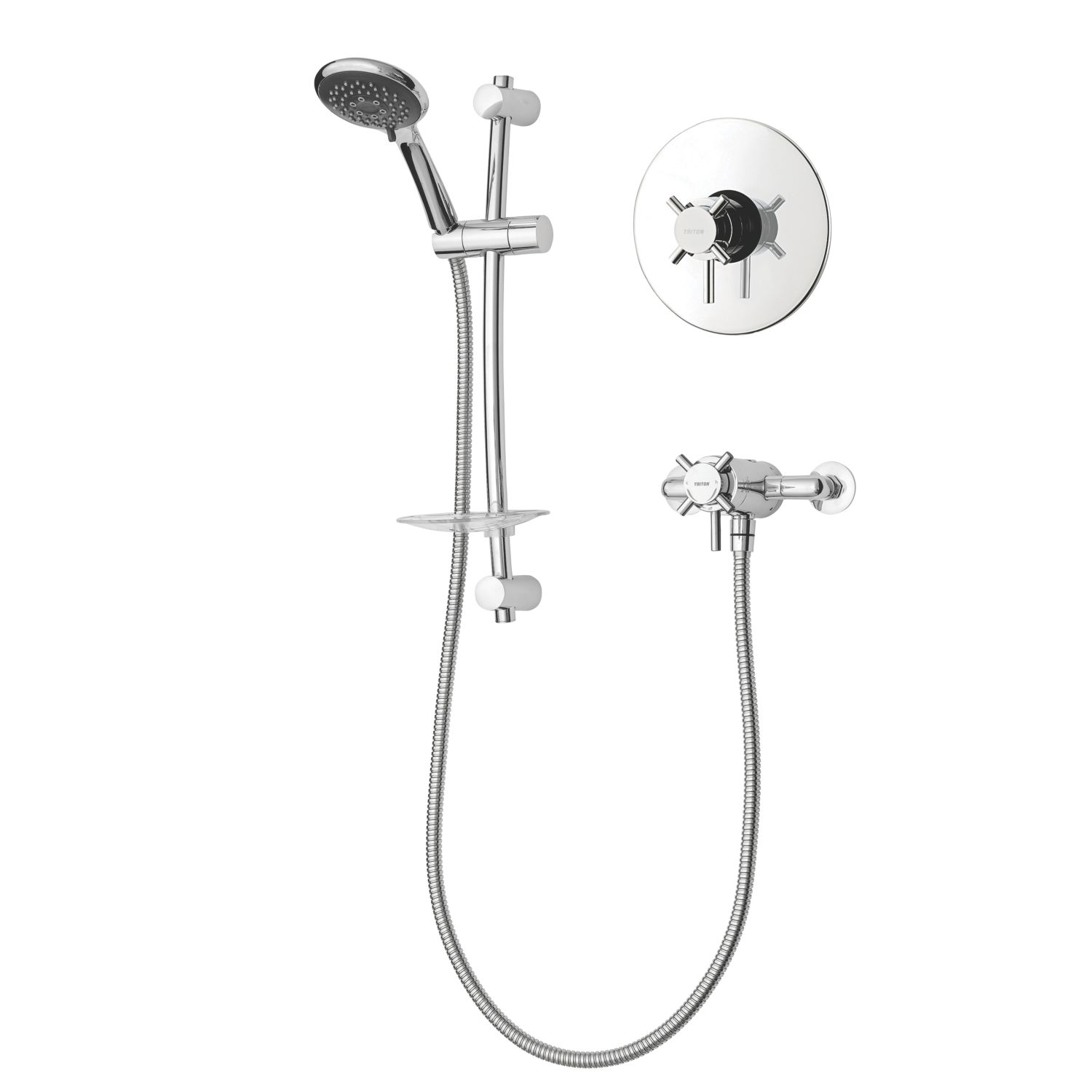 Triton Vitino Mini Rear-Fed Concealed/Exposed Chrome Thermostatic Mixer Shower (334FJ)