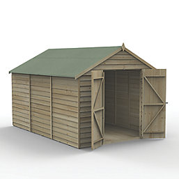 Forest 4Life 8' x 11' 6" (Nominal) Apex Overlap Timber Shed with Base & Assembly