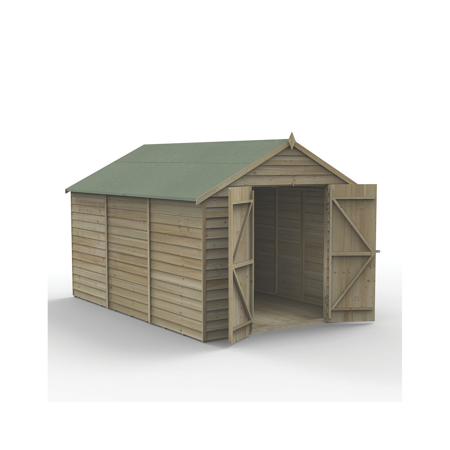 Forest 4Life 8' x 11' 6" (Nominal) Apex Overlap Timber Shed with Base & Assembly (334FL)