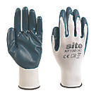 Site  Nitrile Coated Gloves White / Blue Medium