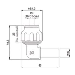 Flomasta  Plastic Push-Fit Equal 90° Stem Elbow 10mm