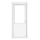 Crystal  1-Panel 1-Clear Light Left-Handed White uPVC Back Door 2090mm x 840mm