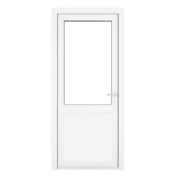 Crystal  1-Panel 1-Clear Light Left-Handed White uPVC Back Door 2090mm x 840mm