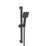 Iowa HP/Combi Flexible Concealed Matt Black Thermostatic Square Concealed Shower Mixer with Riser Handset & Overhead Outlet