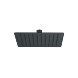 Iowa HP/Combi Flexible Concealed Matt Black Thermostatic Square Concealed Shower Mixer with Riser Handset & Overhead Outlet