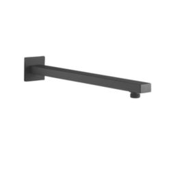 Iowa HP/Combi Flexible Concealed Matt Black Thermostatic Square Concealed Shower Mixer with Riser Handset & Overhead Outlet