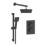 Iowa HP/Combi Flexible Concealed Matt Black Thermostatic Square Concealed Shower Mixer with Riser Handset & Overhead Outlet