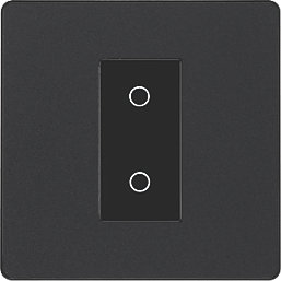 British General Evolve 1-Gang 2-Way LED Single Master Trailing Edge Touch Dimmer Switch  Matt Black with Black Inserts