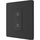 British General Evolve 1-Gang 2-Way LED Single Master Trailing Edge Touch Dimmer Switch  Matt Black with Black Inserts