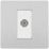 British General Evolve 1-Gang Coaxial TV / FM Socket Brushed Steel with White Inserts
