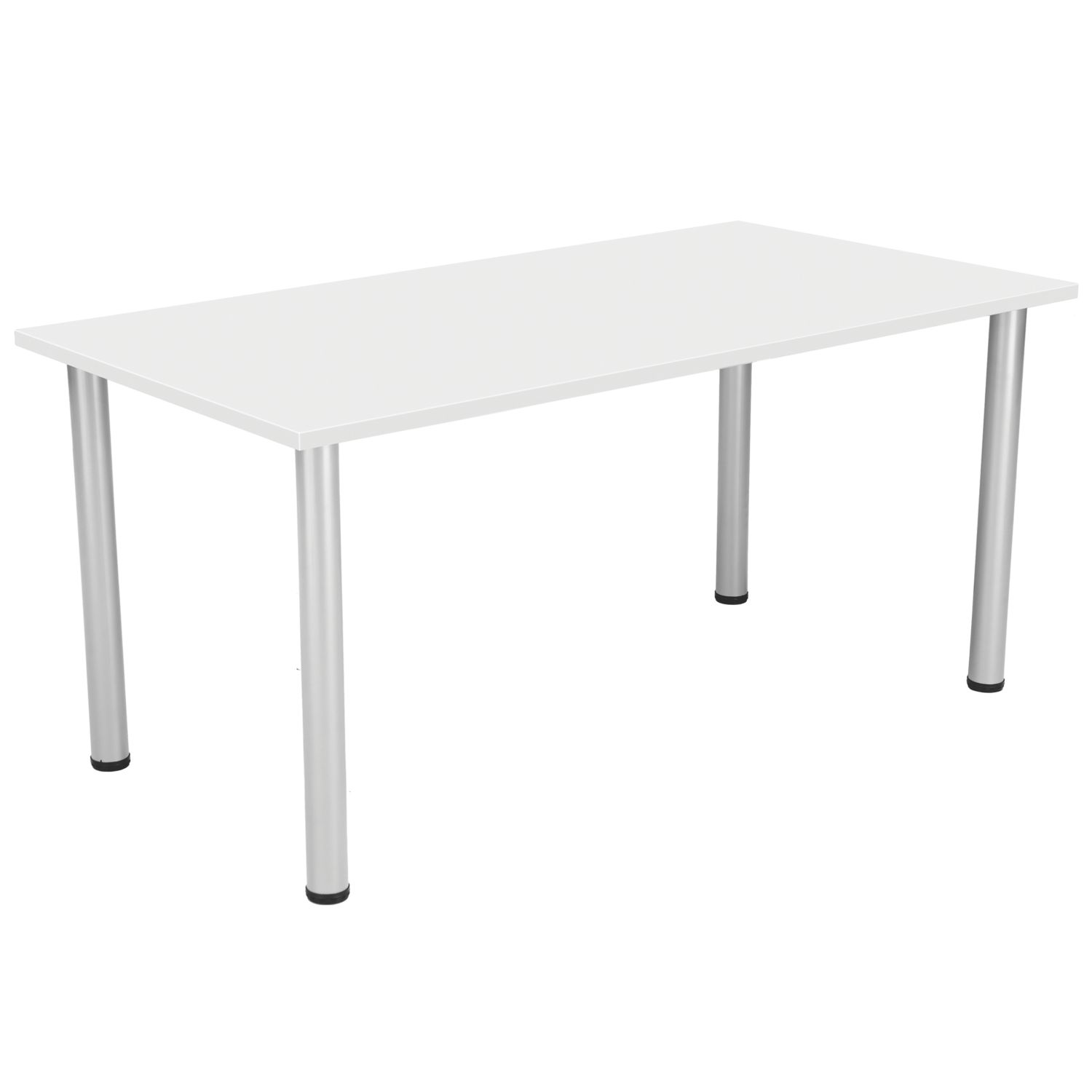 TC Group One Fraction Plus Rectangular Meeting Table White/Silver 1600mm x 800mm (334TT)