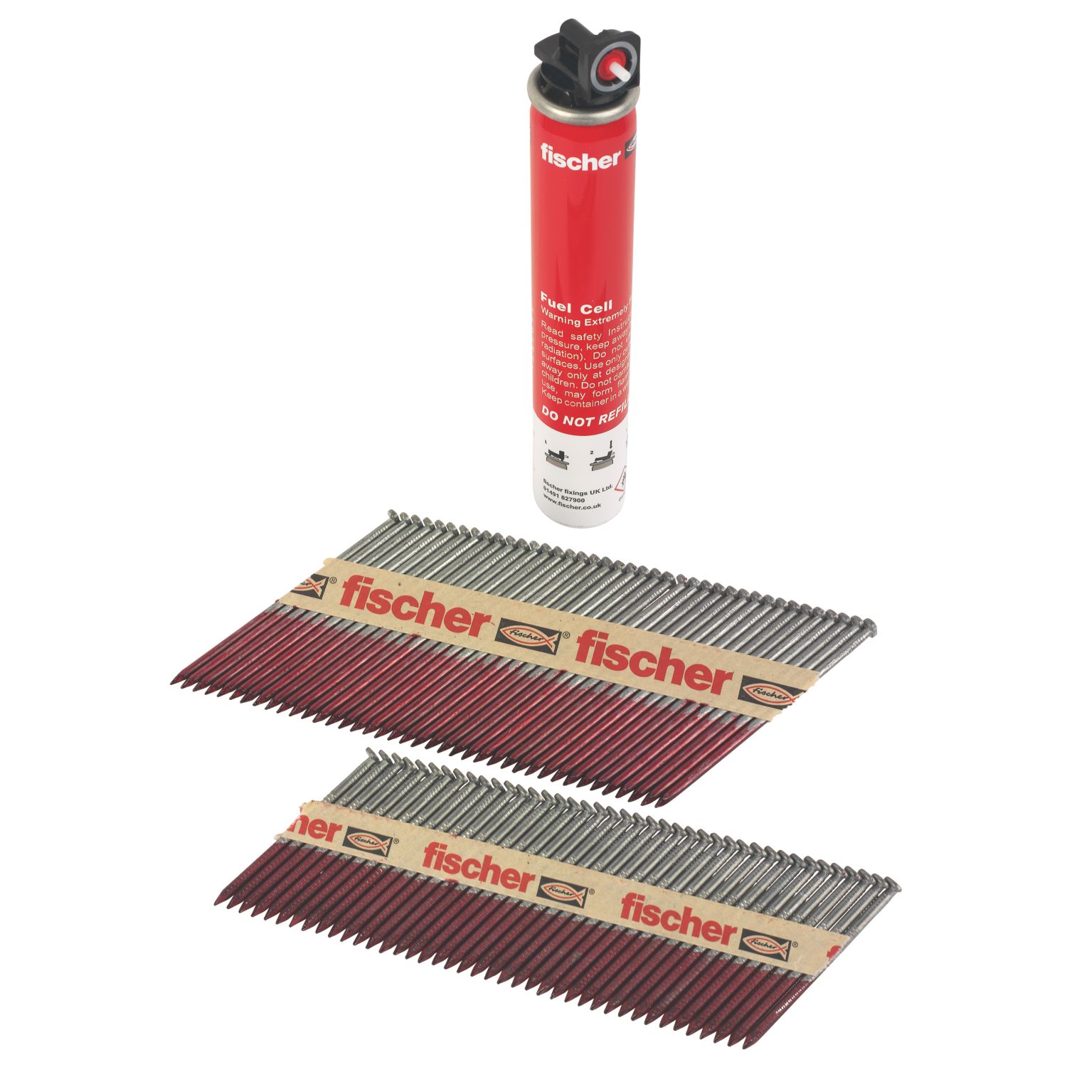 Fischer Galvanised Nail Fuel Pack 3.1/2.8mm x 90/51mm 1100 Pieces (334VC)