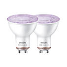 Philips   GU10 RGB & White LED Smart Light Bulb 4.7W 345lm 2 Pack