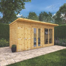 Mercia Maine 13' 6" x 6' (Nominal) Pent Tongue & Groove Timber Summerhouse & Shed
