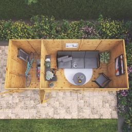 Mercia Maine 13' 6" x 6' (Nominal) Pent Tongue & Groove Timber Summerhouse & Shed