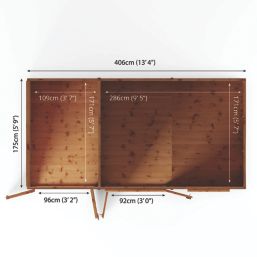 Mercia Maine 13' 6" x 6' (Nominal) Pent Tongue & Groove Timber Summerhouse & Shed