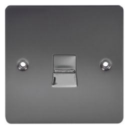 LAP  1-Gang Master Telephone Socket Black Nickel