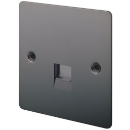 LAP  1-Gang Master Telephone Socket Black Nickel