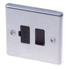LAP  13A Switched Fused Spur  Stainless Steel with Black Inserts
