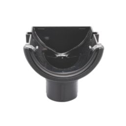 FloPlast Cast Iron Effect uPVC Round Stopend Outlet Black 112mm x 68mm