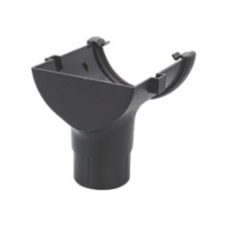 FloPlast Cast Iron Effect uPVC Round Stopend Outlet Black 112mm x 68mm