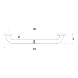 Glomma Straight Household Grab Rail Polished Chrome 450mm