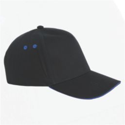 Beechfield 5 Panel Cap Black / Royal Blue