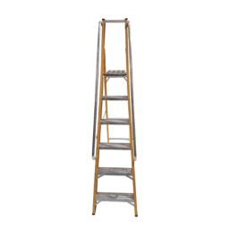 Lyte Fibreglass 2.16m 6 Step Platform Step Ladder With Handrail