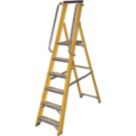 Lyte Fibreglass 1.89m 6 Step Platform Step Ladder With Handrail