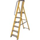 Lyte Fibreglass 2.16m 6 Step Platform Step Ladder With Handrail