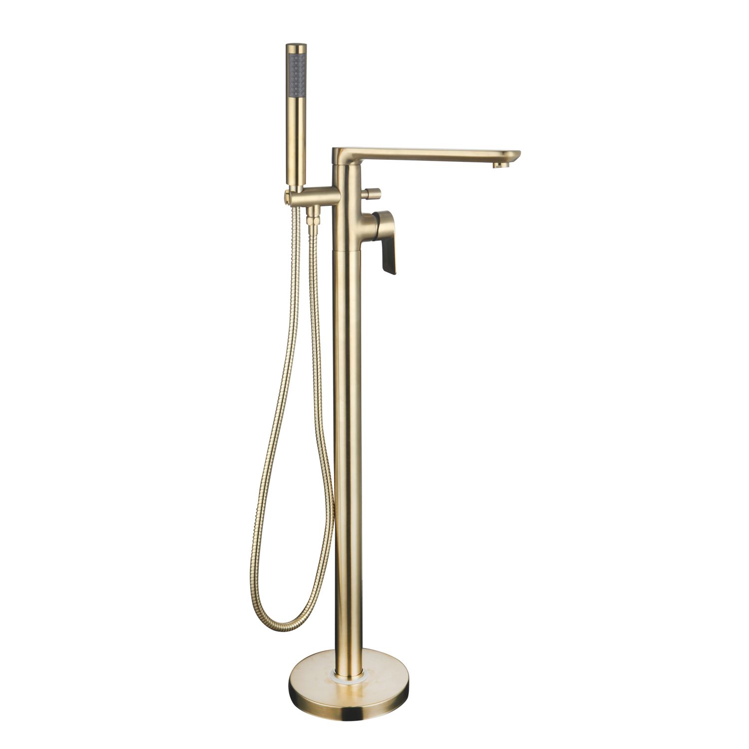 Highlife Bathrooms Rona Floor Mounted Bath Shower Mixer & Handset Brushed Brass (335HL)